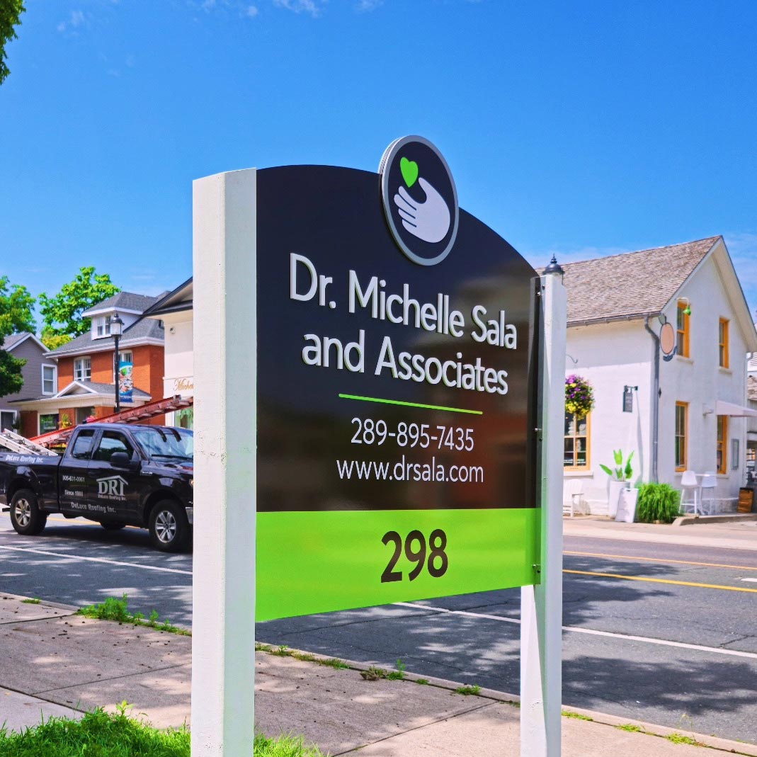 Exterior Office Sign by Watsons Engraving and Signage – Dundas, Ontario Modern exterior office sign by Watsons Engraving and Signage in Dundas, Ontario.