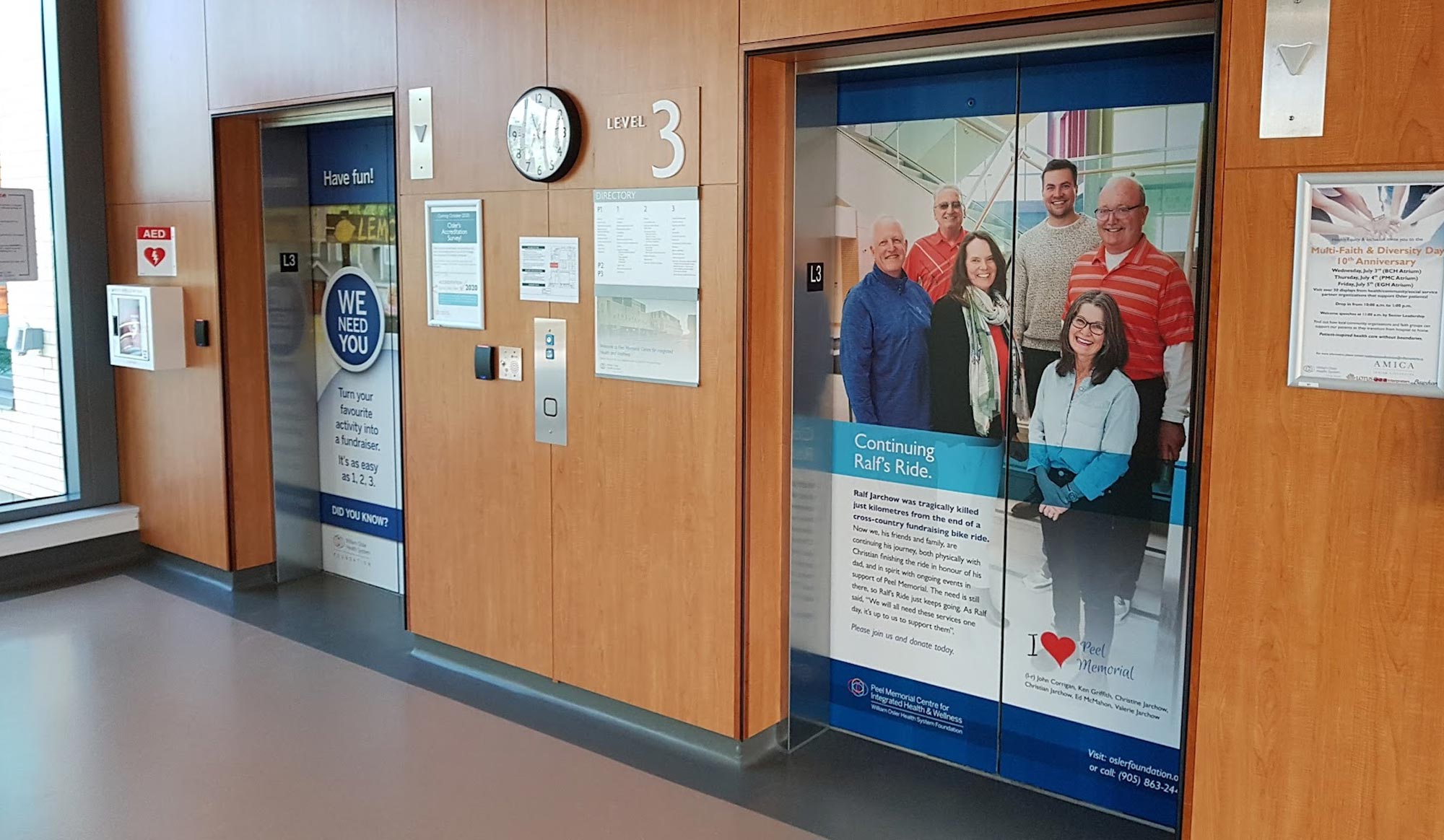 Custom Full Colour Vinyl Elevator Door Wraps by Watsons Engraving and Signage Full colour vinyl elevator door wraps by Watsons Engraving and Signage, Dundas, Ontario.
